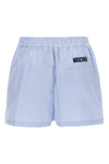 striped cotton poplin shorts