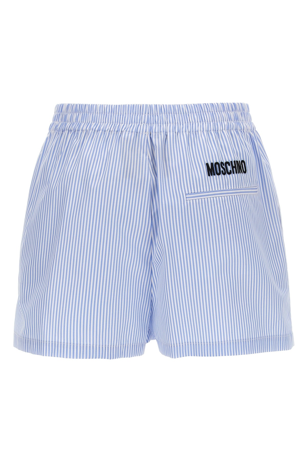 striped cotton poplin shorts