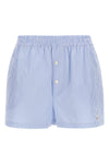 striped cotton poplin shorts