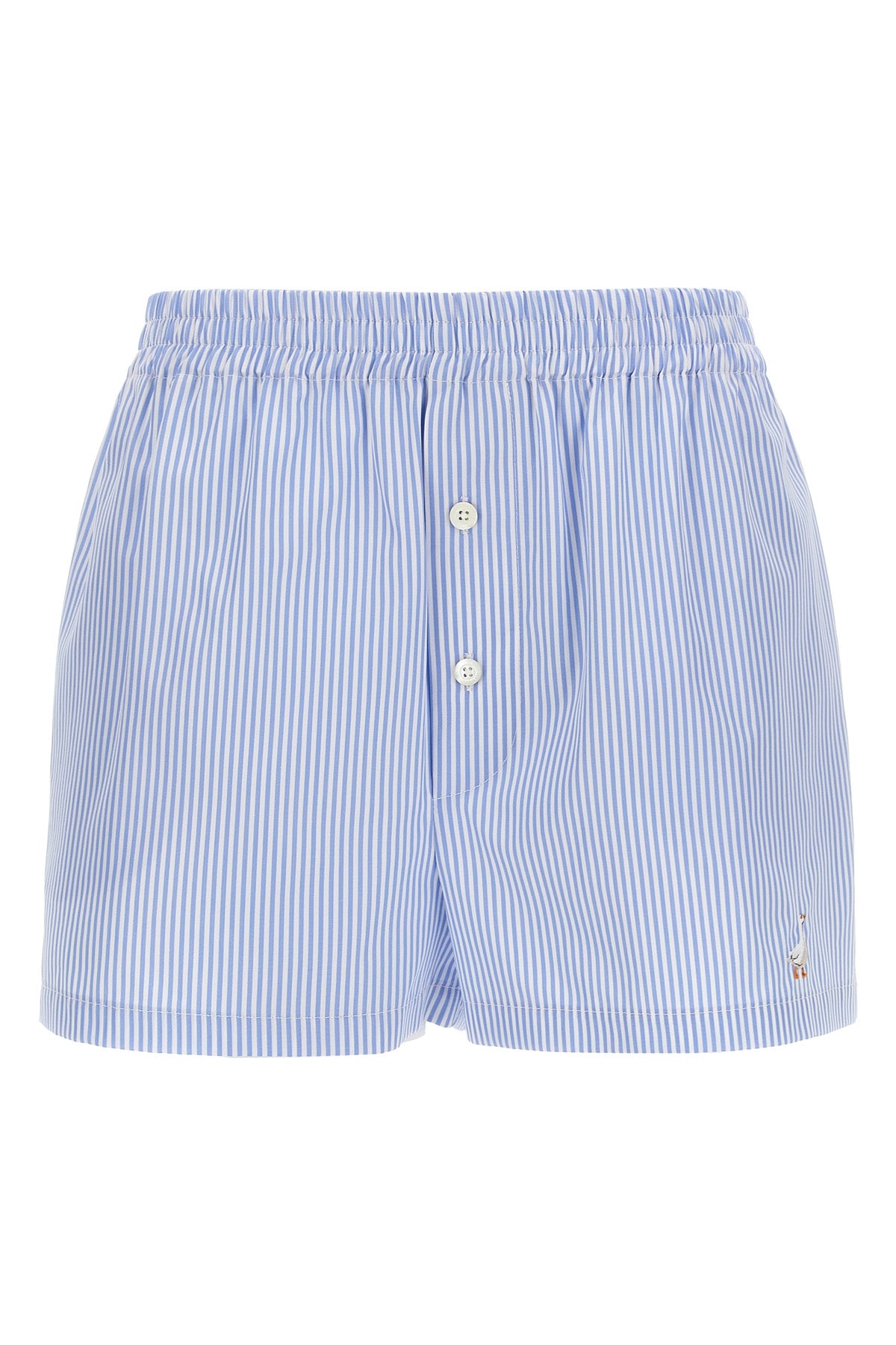 striped cotton poplin shorts