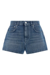 stone-washed cotton denim shorts