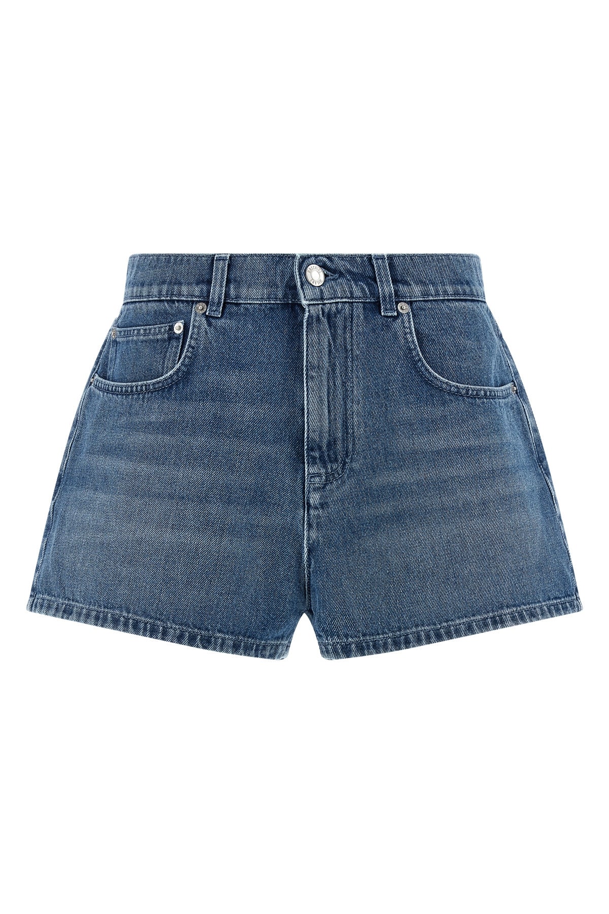 stone-washed cotton denim shorts