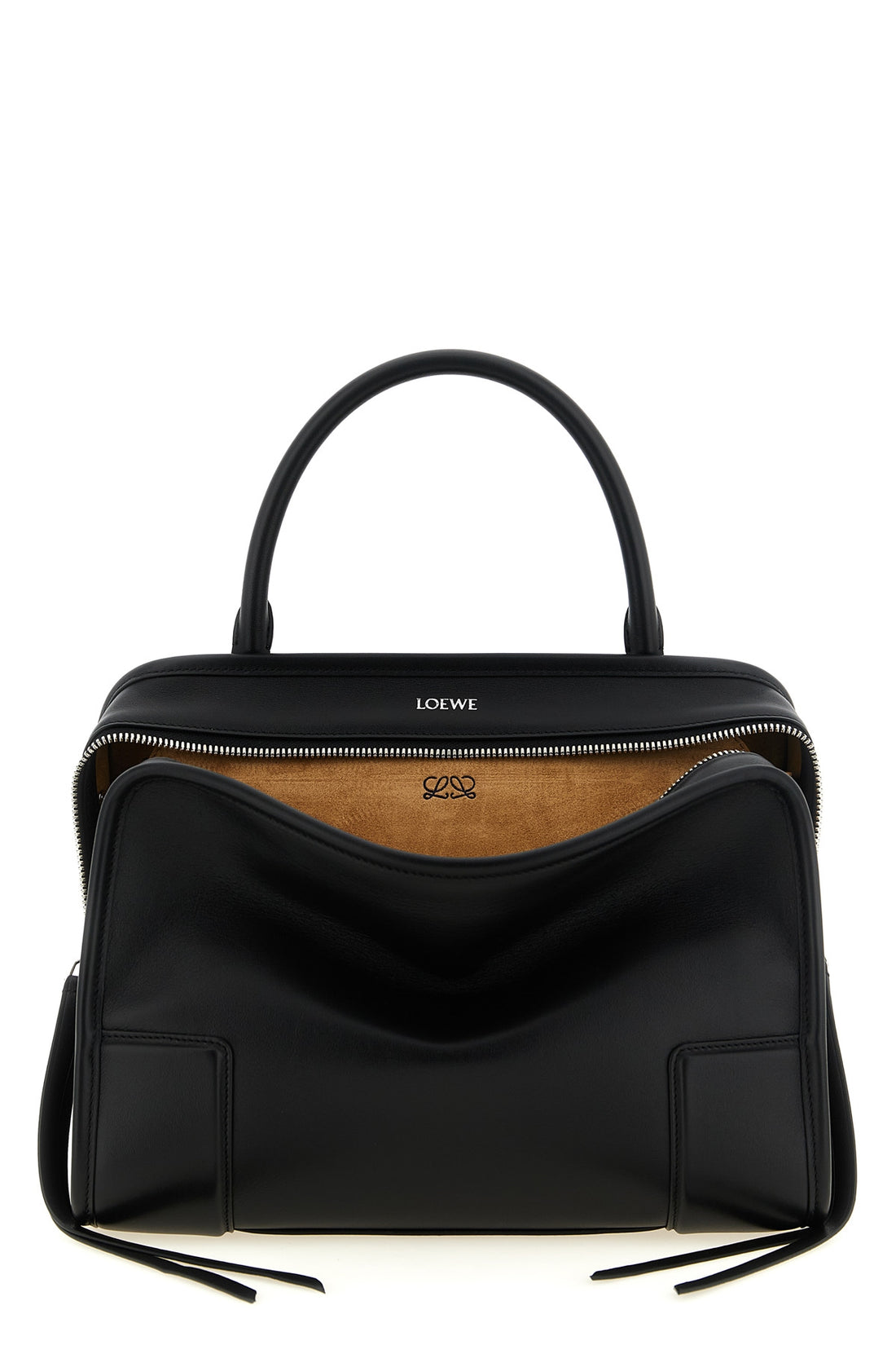 LOEWE OS the loewe amazona 180 bag is made of soft black calf leather