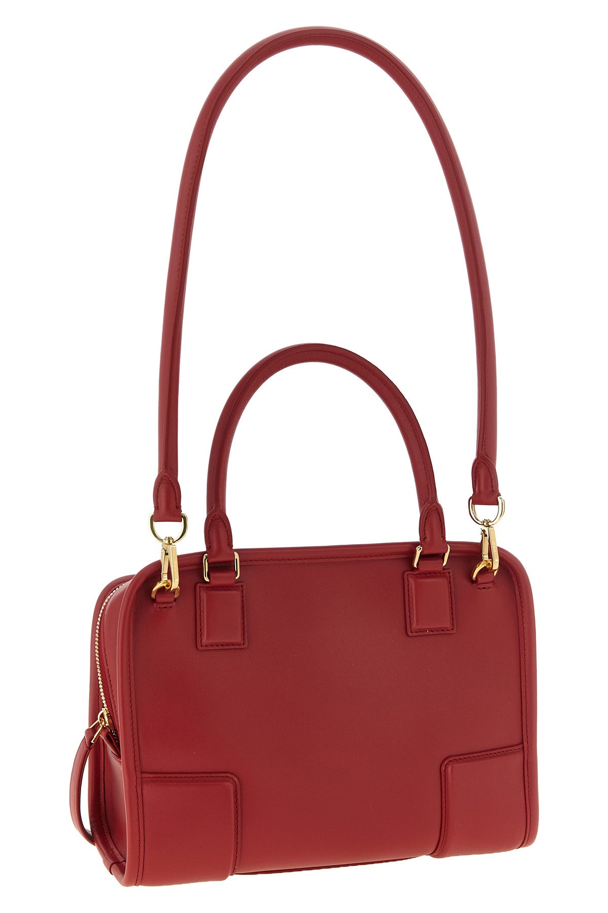 the small loewe amazona 180 handbag defines a rectangular silhouette structure