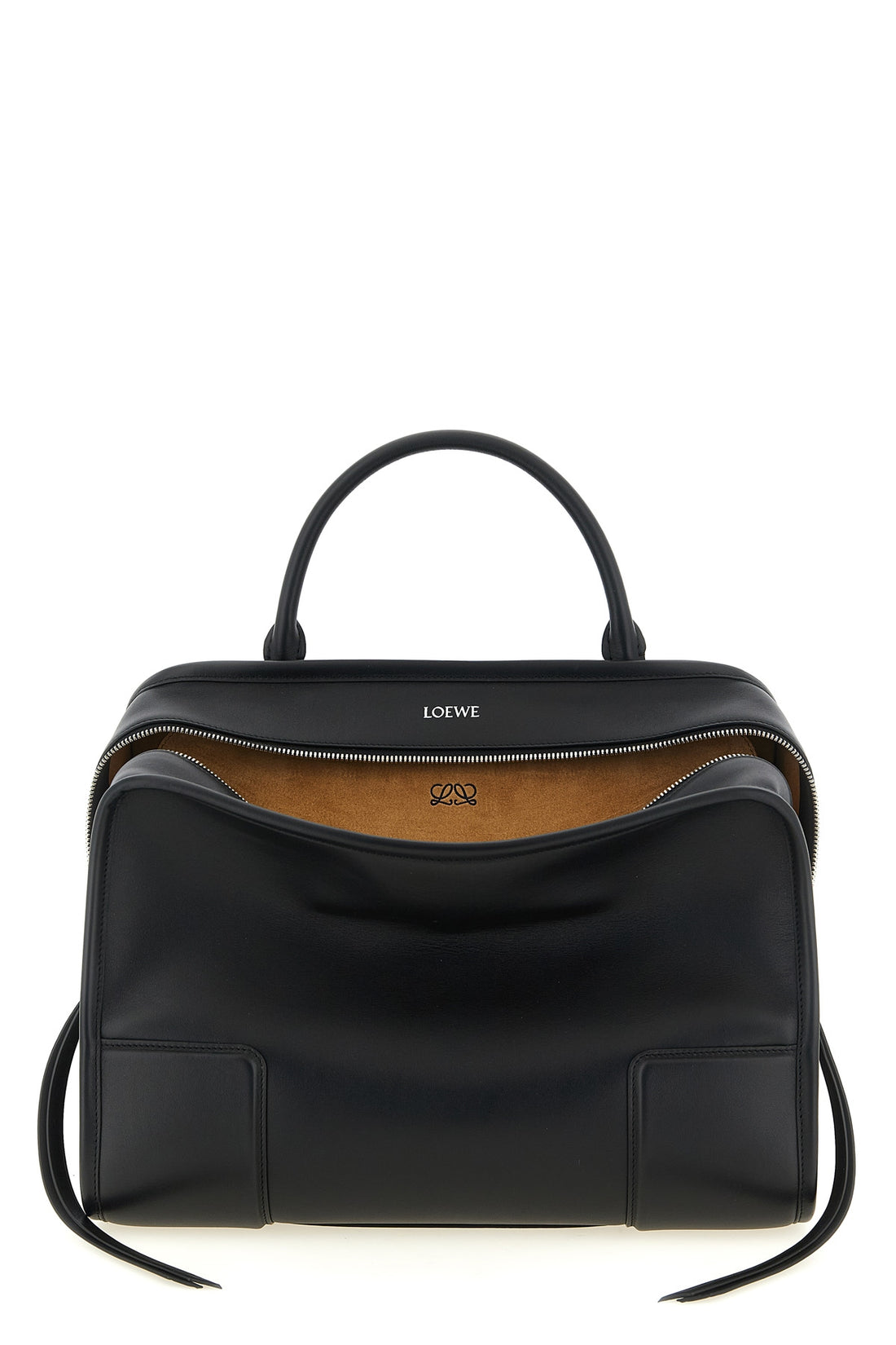 LOEWE OS large amazona 180 handbag in suede and contrasting smooth leather