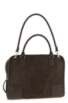 large amazona 180 handbag in suede and tone-on-tone smooth leather