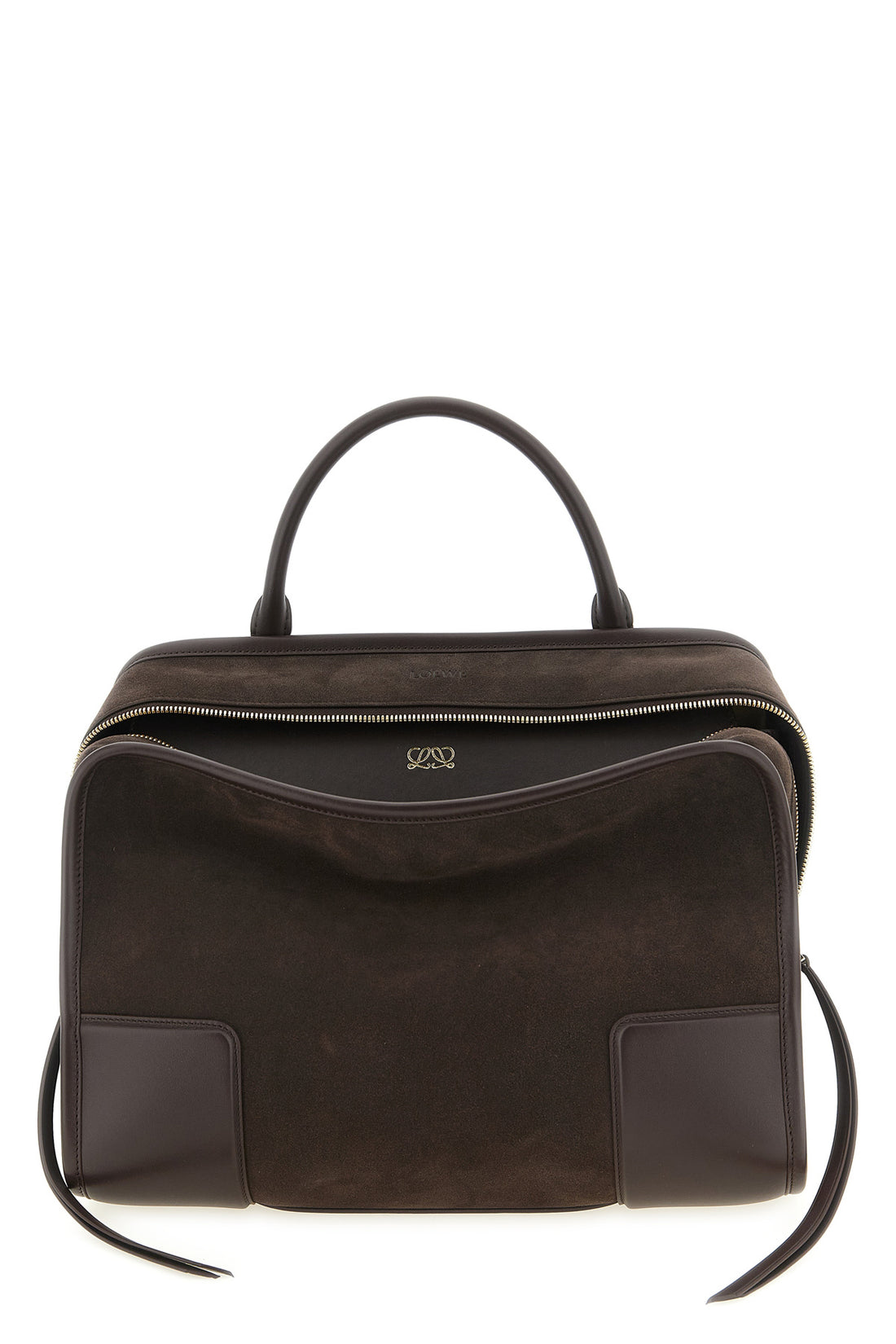 LOEWE OS large amazona 180 handbag in suede and tone-on-tone smooth leather