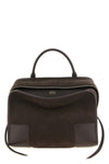 large amazona 180 handbag in suede and tone-on-tone smooth leather