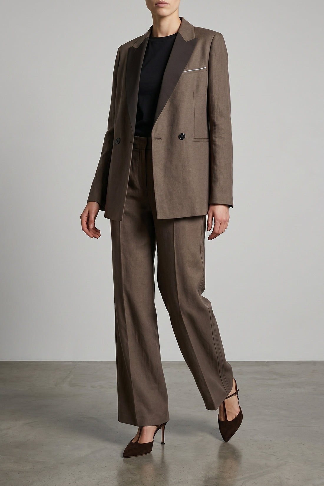 PESERICO 38 pure linen gabardine trousers