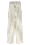 pinstriped cotton linen twill pants