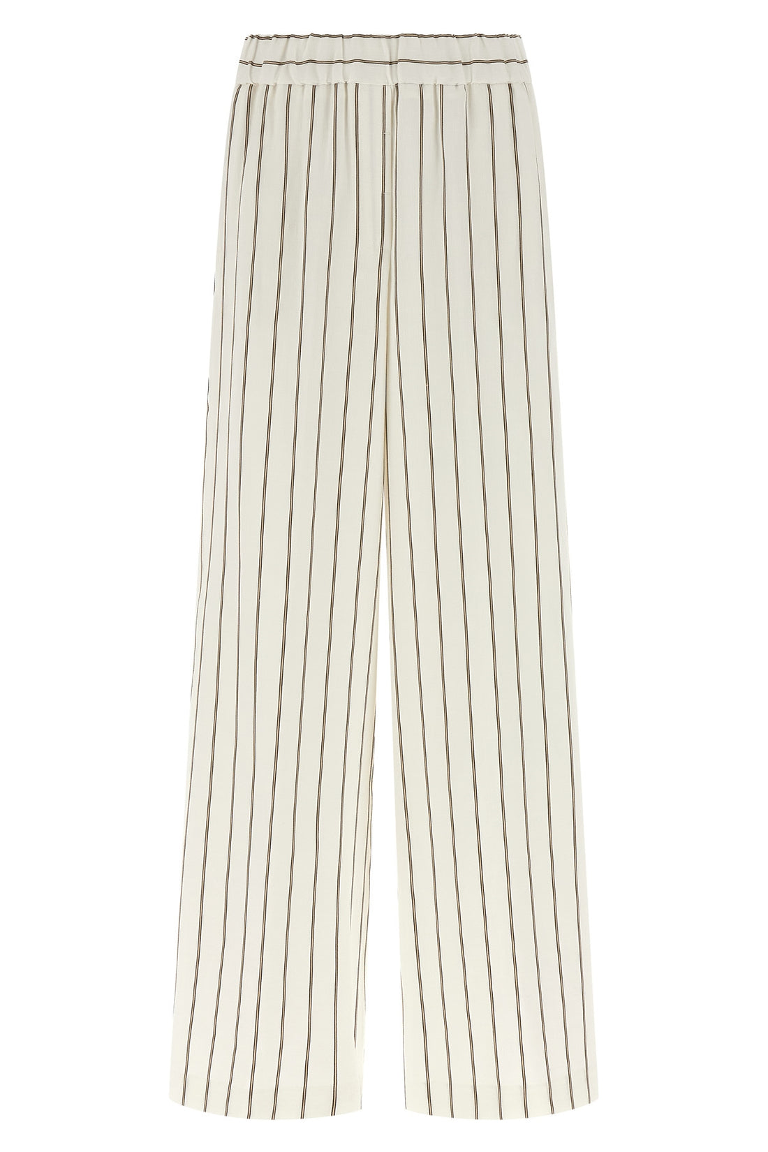 PESERICO 40 pinstriped cotton linen twill pants