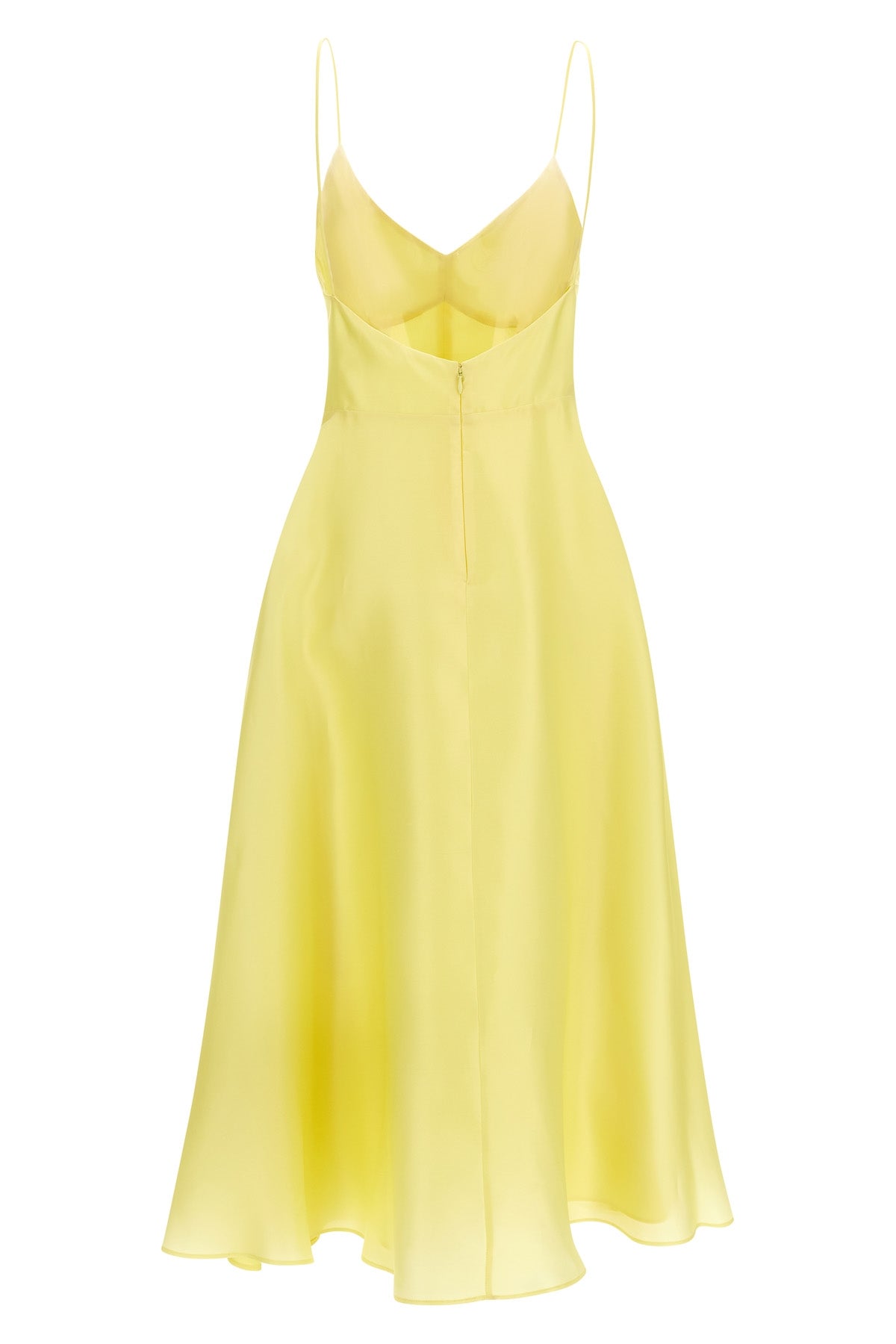 smooth triple silk organza midi dress
