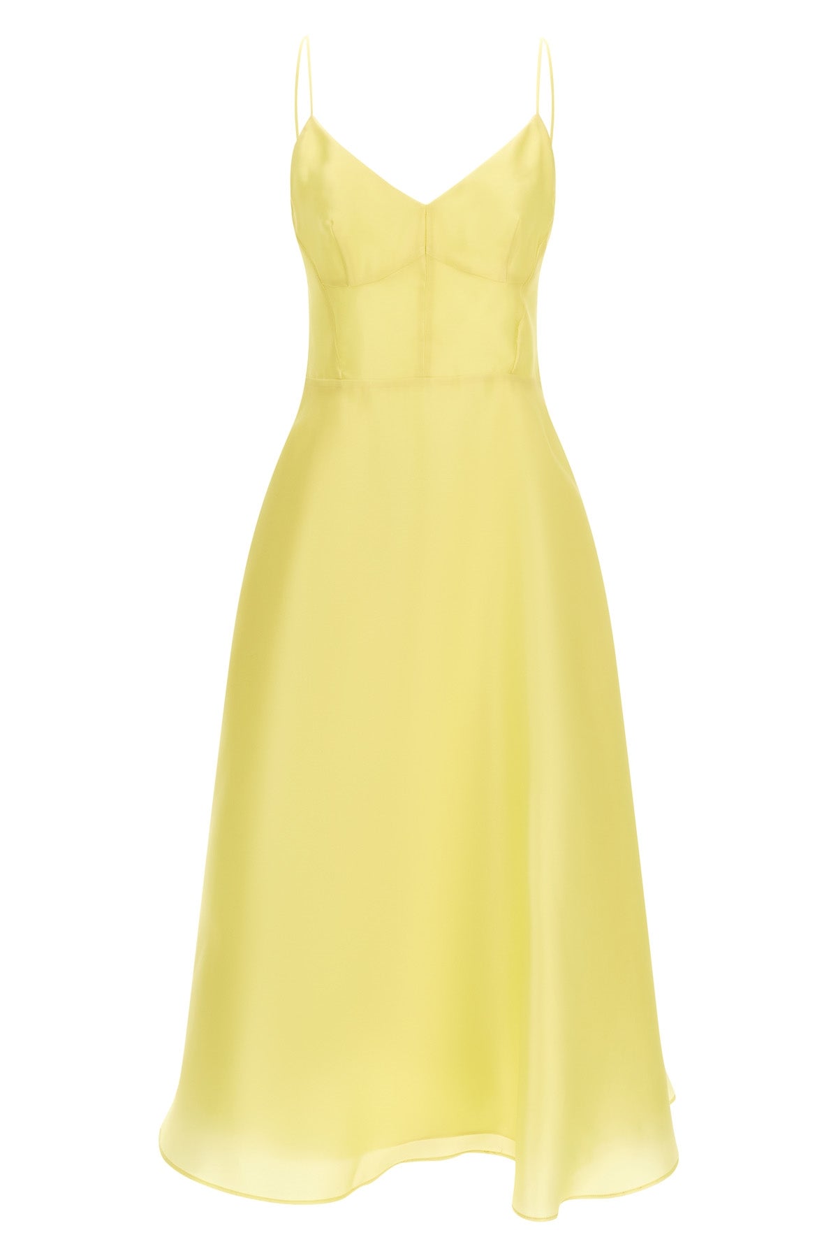 smooth triple silk organza midi dress