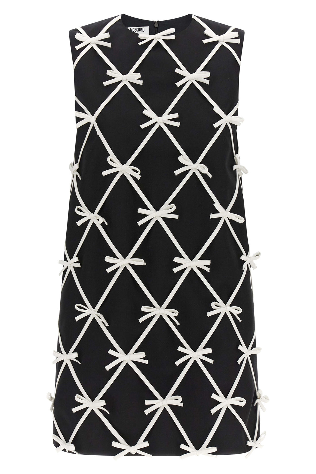 MOSCHINO 38 moschinos mini dress redefines the trapezoid silhouette through a sartorial con
