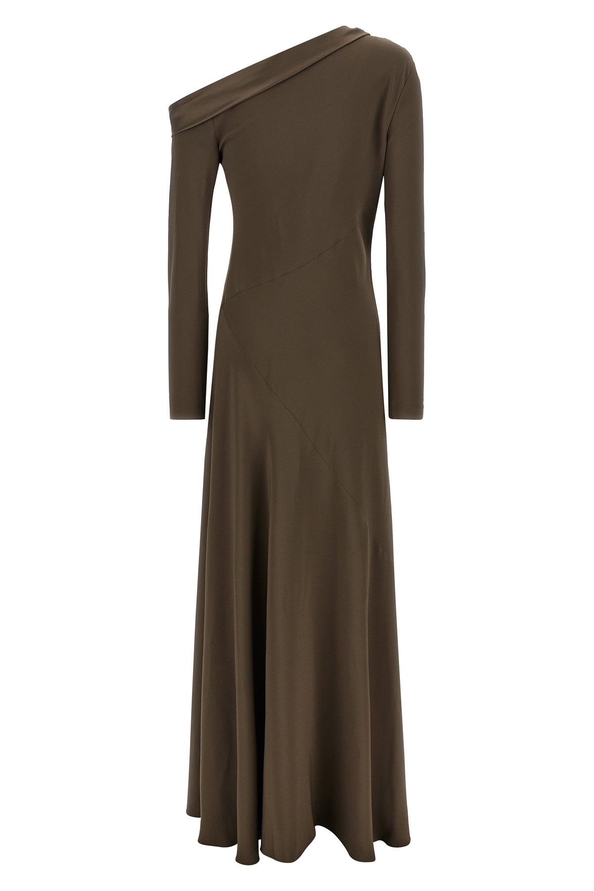 the alberta ferretti long dress redefines evening elegance through an asymmetric