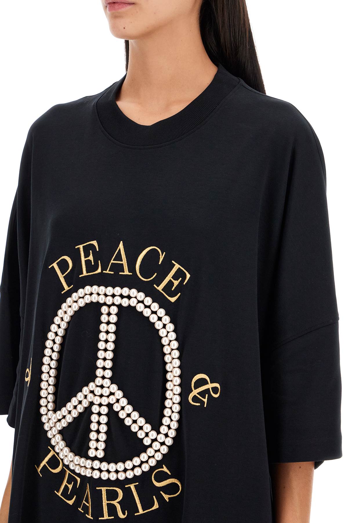 &quot;peace &amp; pearls t-shirt