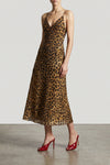 all-over leopard-print silk organza long dress
