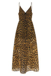 all-over leopard-print silk organza long dress
