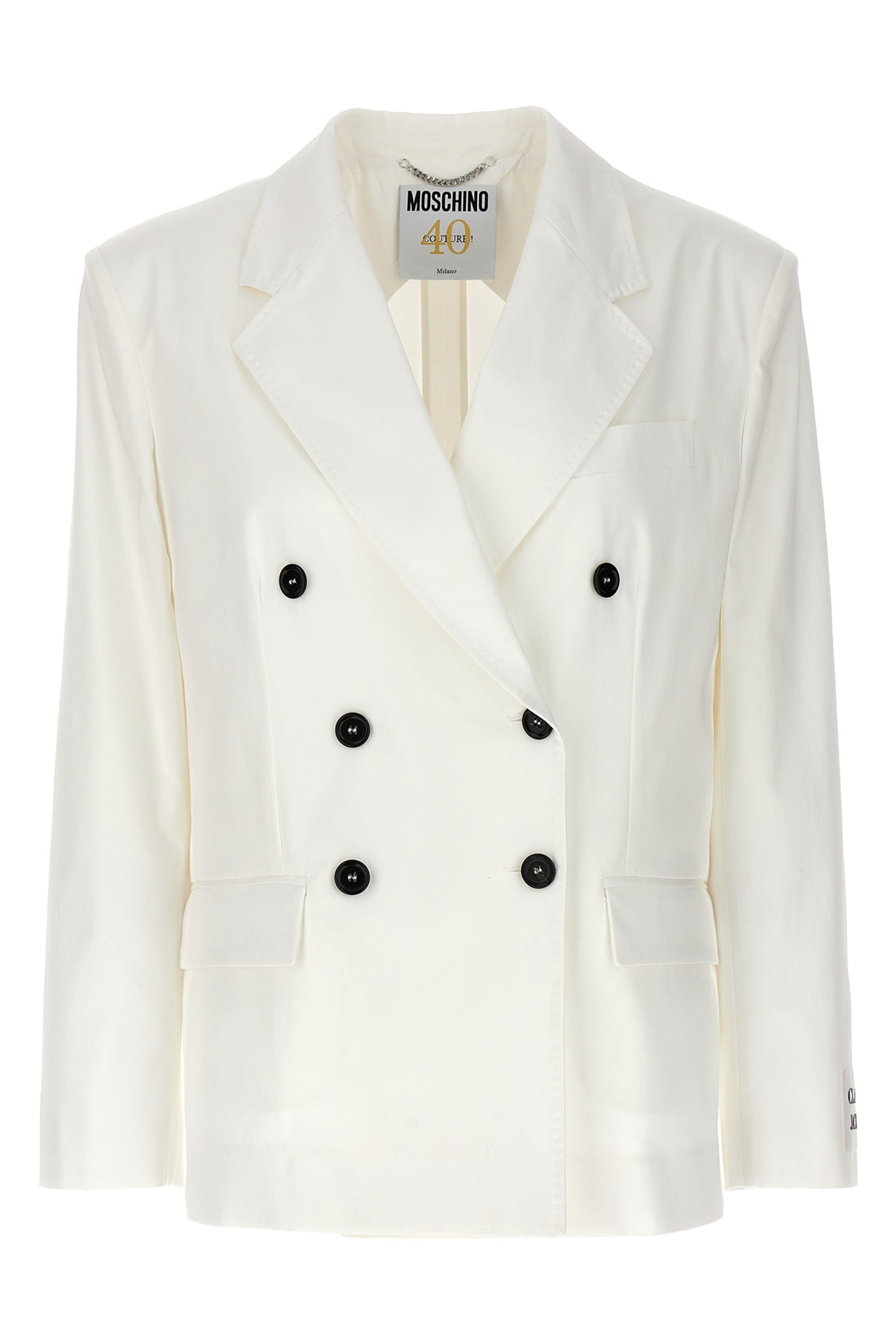 MOSCHINO 40 double-breasted cotton blazer
