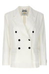 double-breasted cotton blazer