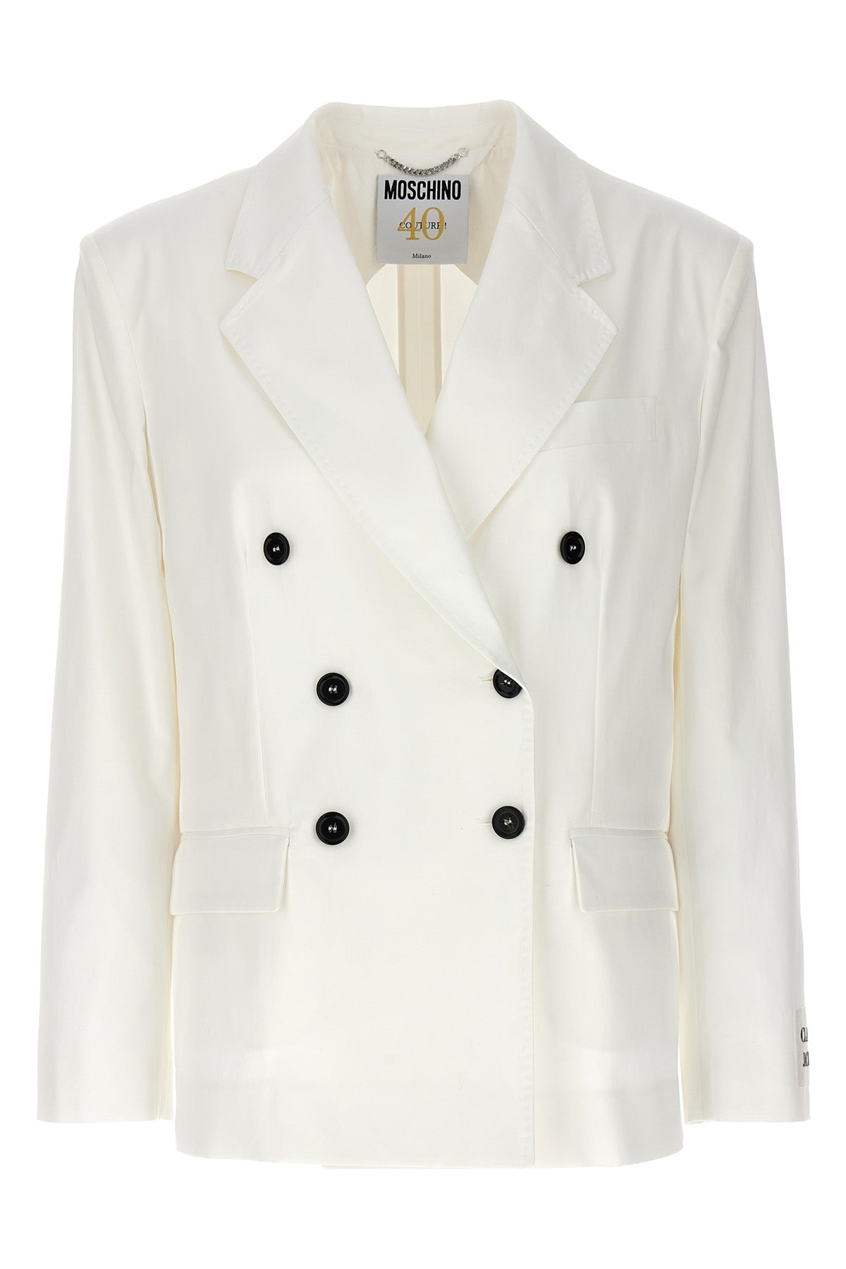 double-breasted cotton blazer