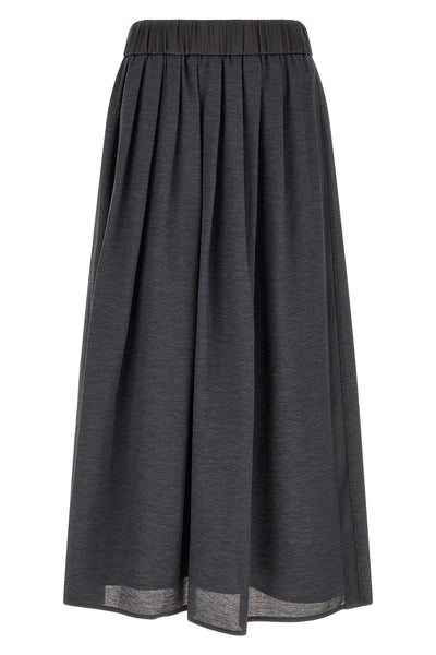 the peserico midi skirt redefines the volumes of the female wardrobe through a f