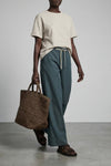 striped linen and cotton blend t-shirt