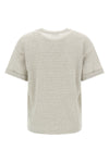 striped linen and cotton blend t-shirt