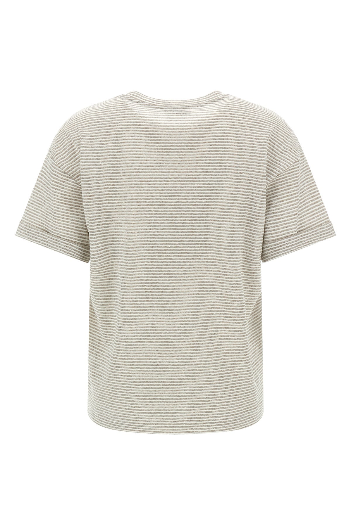 striped linen and cotton blend t-shirt