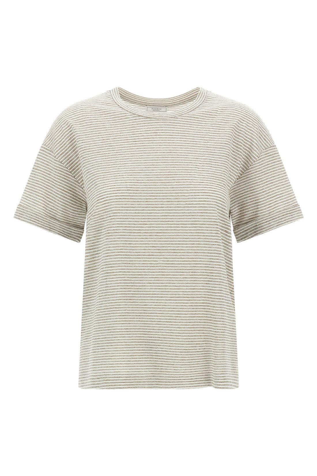 PESERICO 42 striped linen and cotton blend t-shirt