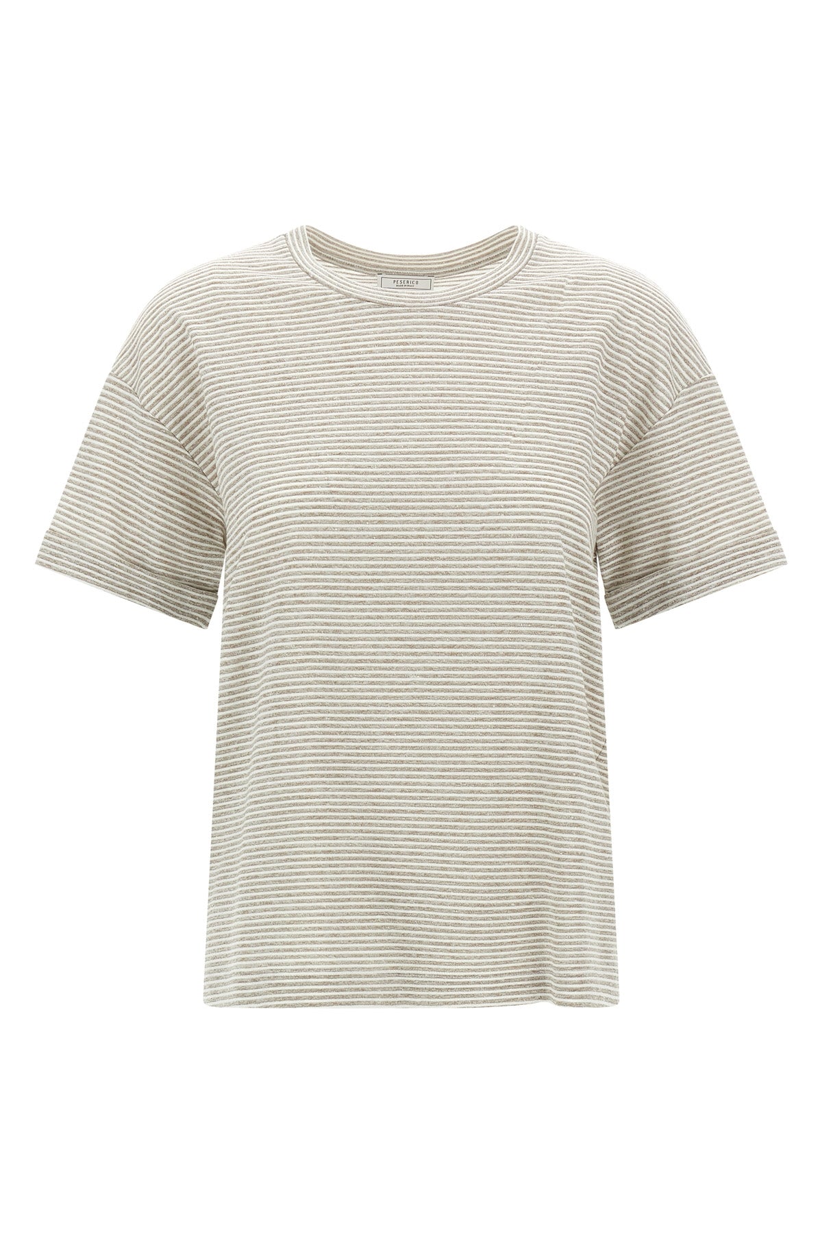 striped linen and cotton blend t-shirt