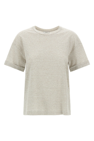 striped linen and cotton blend t-shirt