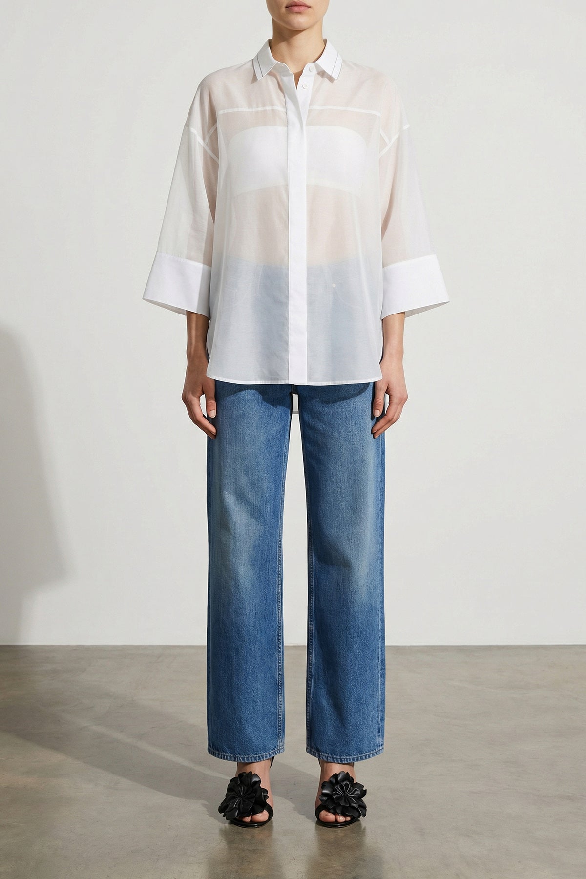 stretch cotton poplin shirt