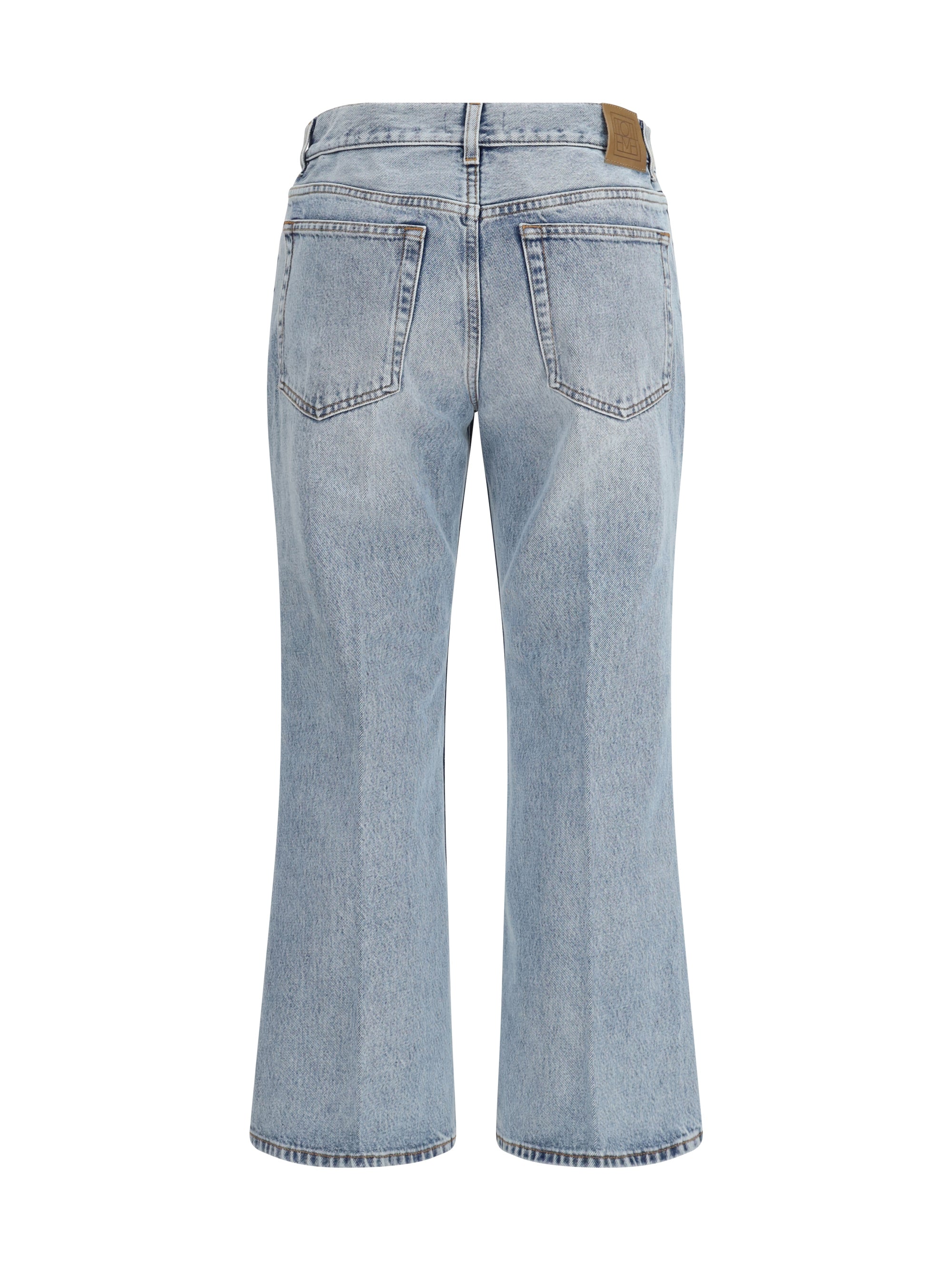 cotton flared-hem jeans