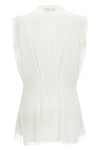 the alberta ferretti tulle top stands out for its ethereal and asymmetrical silh