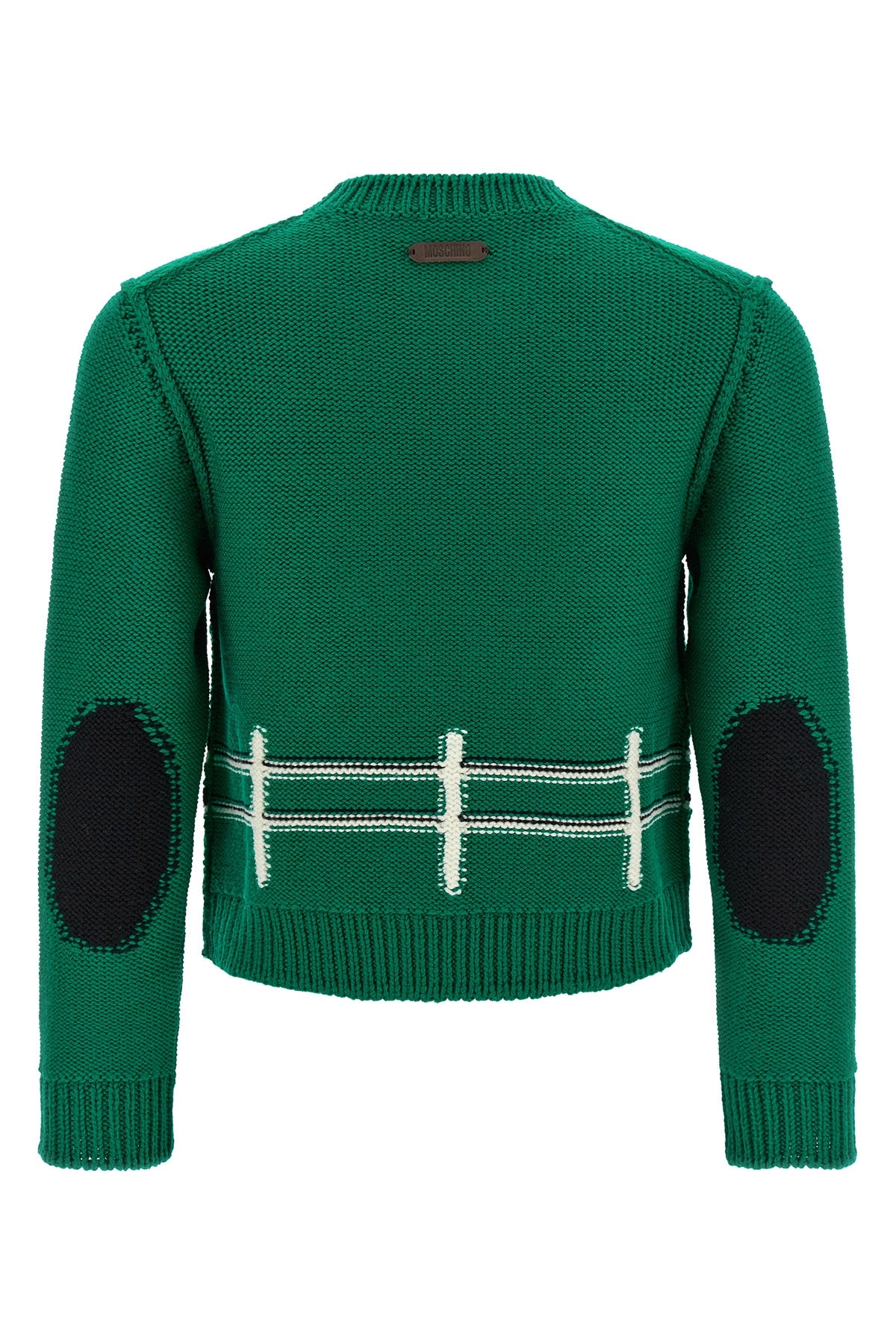 moschino bottle green extrafine merino wool sweater stands out for its relaxed s
