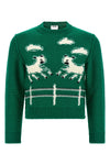moschino bottle green extrafine merino wool sweater stands out for its relaxed s