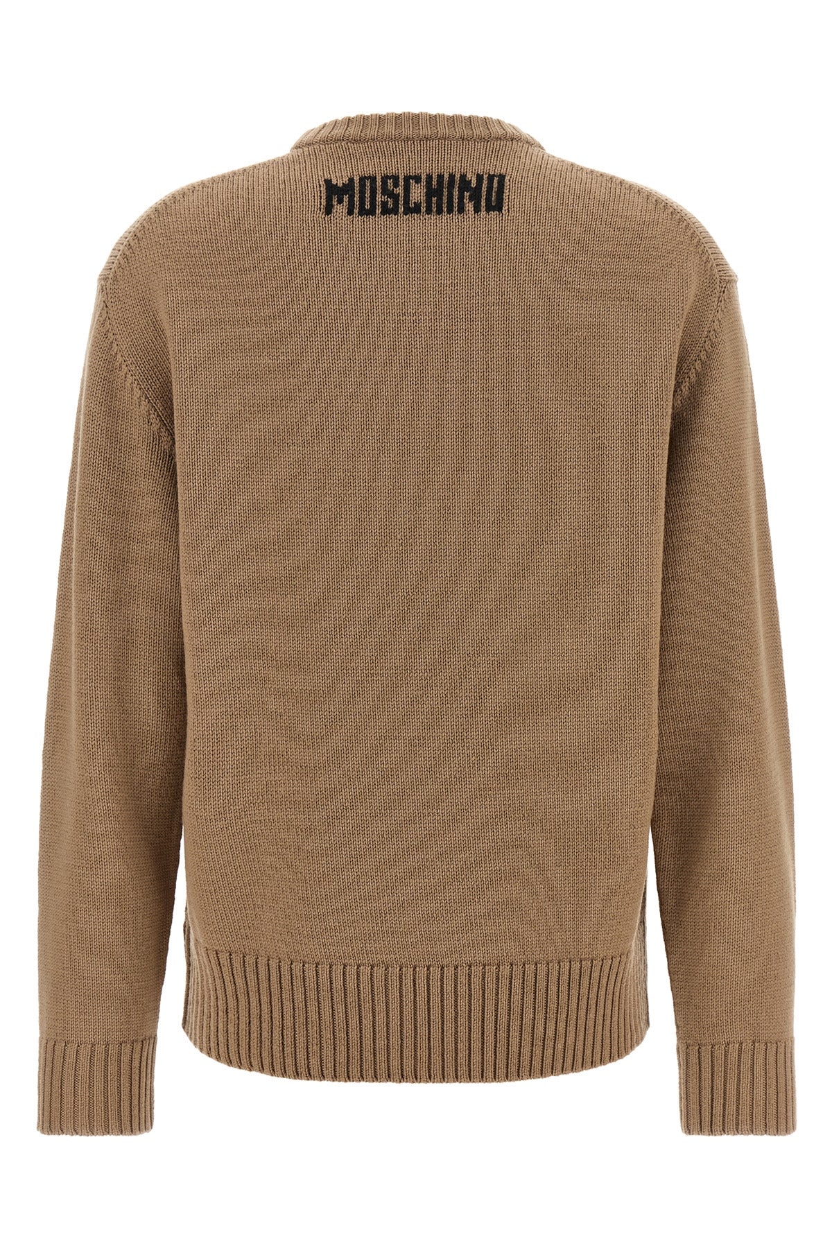 the moschino jersey redefines luxury knitwear through an ironic and sophisticate