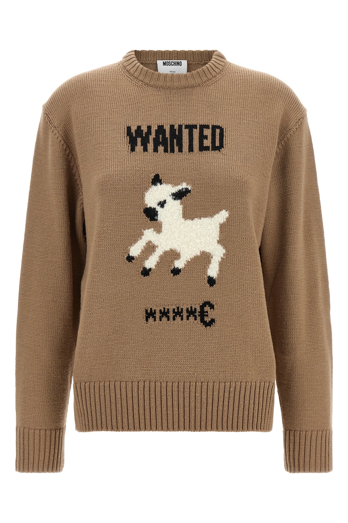 the moschino jersey redefines luxury knitwear through an ironic and sophisticate
