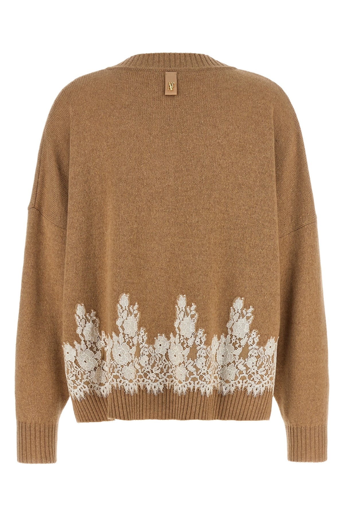 the alberta ferretti cardigan in cashmere and camel fur blend