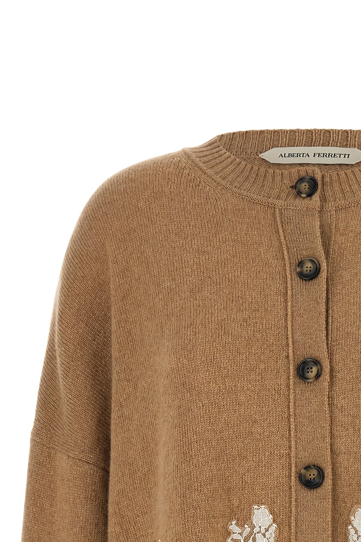 the alberta ferretti cardigan in cashmere and camel fur blend