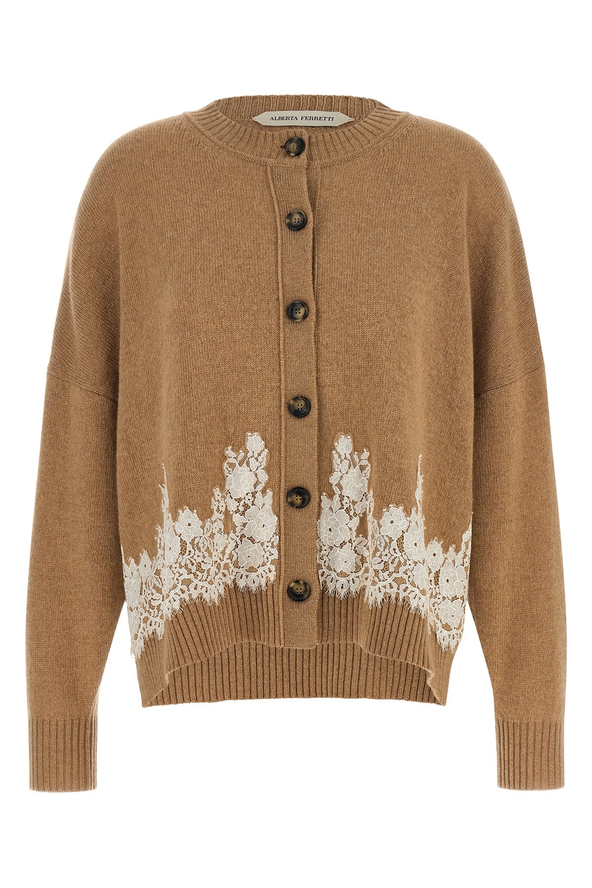 the alberta ferretti cardigan in cashmere and camel fur blend