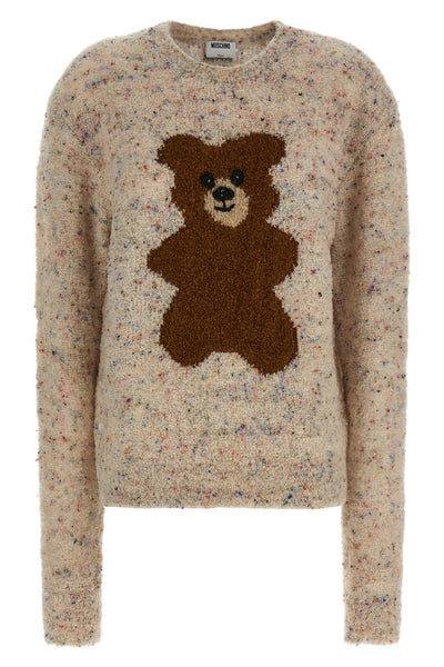 the moschino jersey reinterprets the brands codes through an essential crewneck