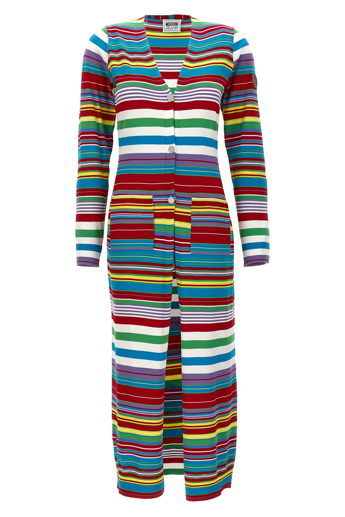 MO5CH1NO JEANS S long striped stretch viscose cardigan