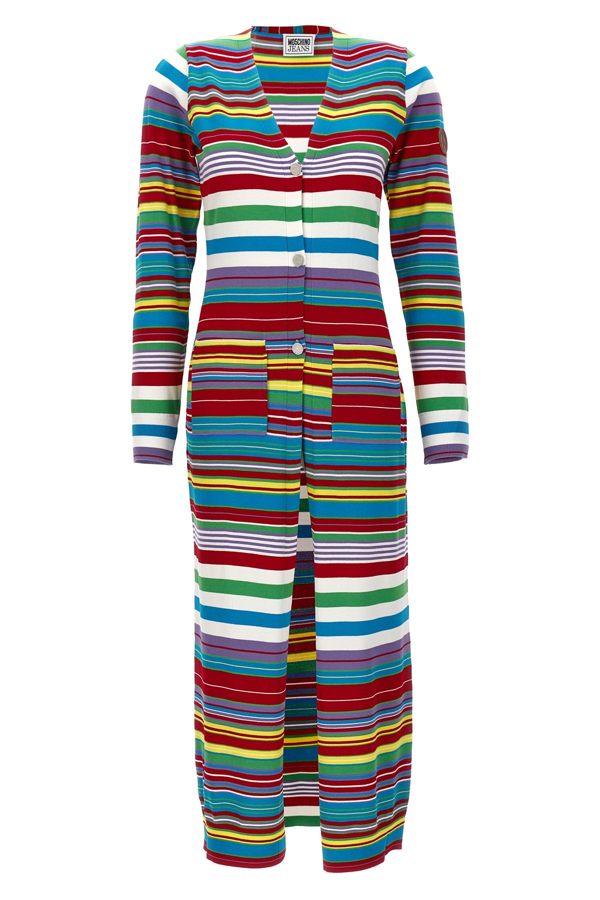 long striped stretch viscose cardigan