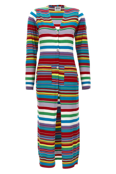 long striped stretch viscose cardigan