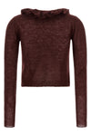 the alberta ferretti mohair blend cropped sweater stands out for its fluid silho