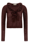 the alberta ferretti mohair blend cropped sweater stands out for its fluid silho