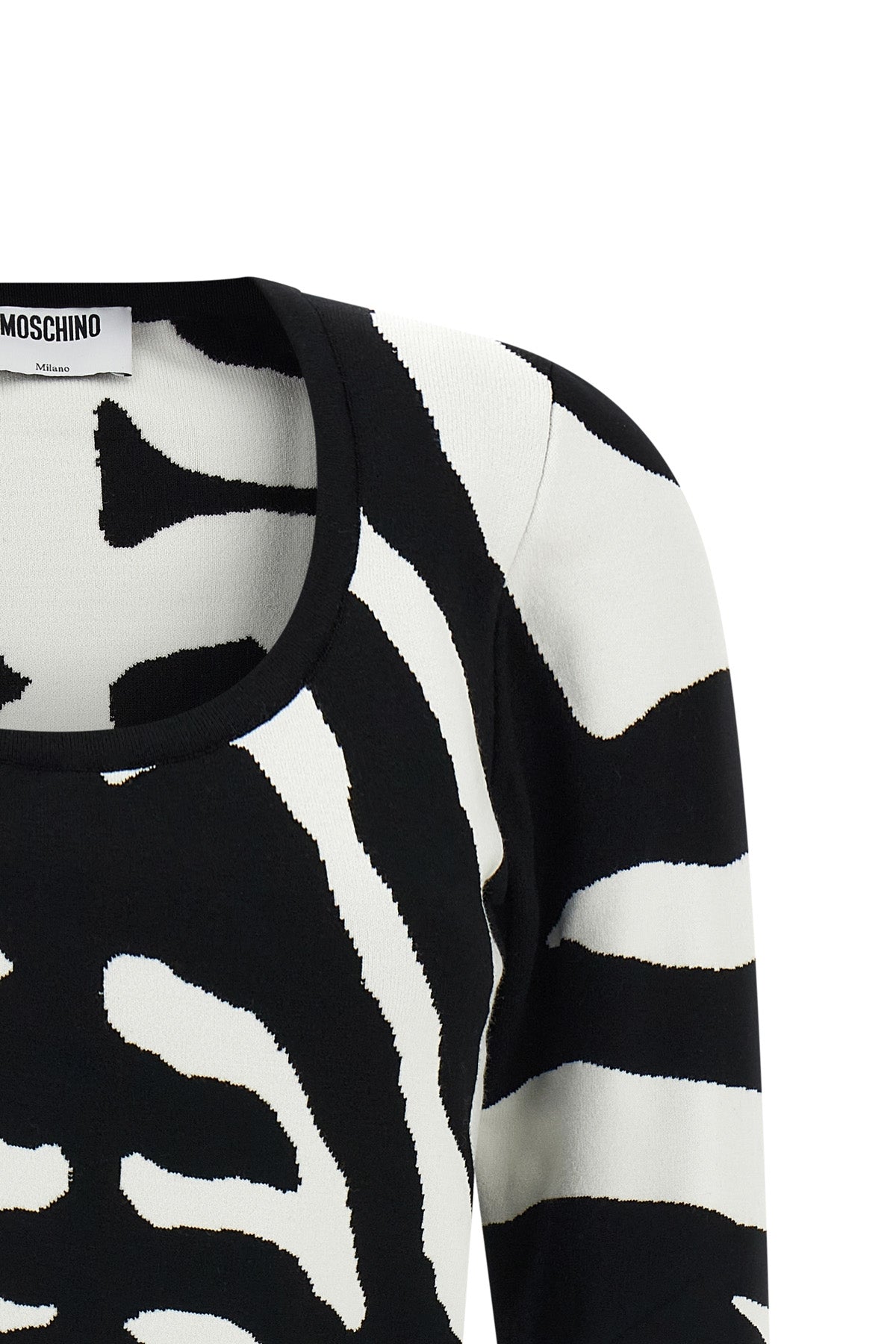 the moschino jersey redefines contemporary knitwear through a bold visual narrat