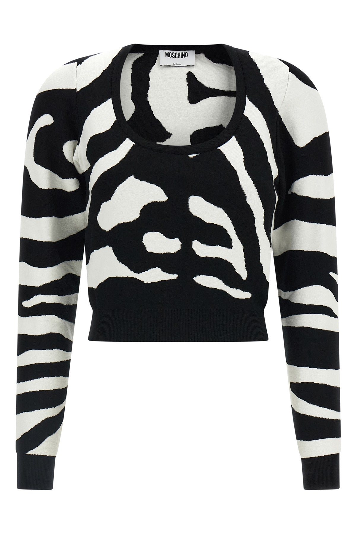 the moschino jersey redefines contemporary knitwear through a bold visual narrat